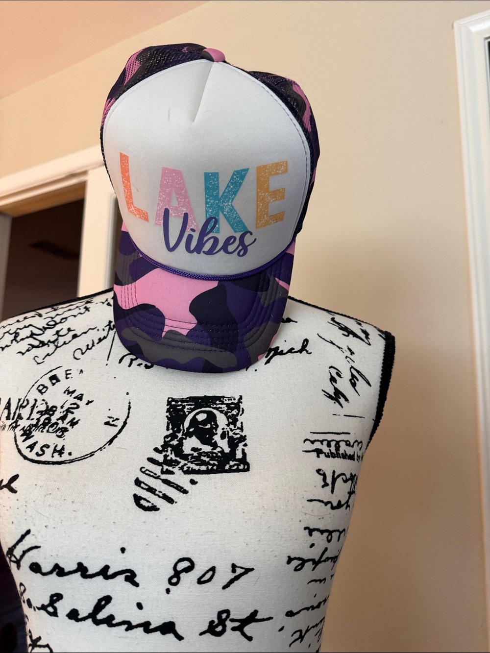 Lake Vibes womens Pink & Purple Camo Trucker Hat